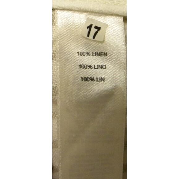 Chicos 100% Linen Cream Tan Striped Lightweight Blazer Single Button XL Casual - Picture 4 of 8